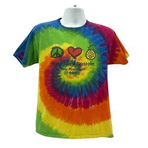 Vintage Dole Mens Medium Shirt Tie Dye Peace Love & Pineapples Graphic T-Shirt